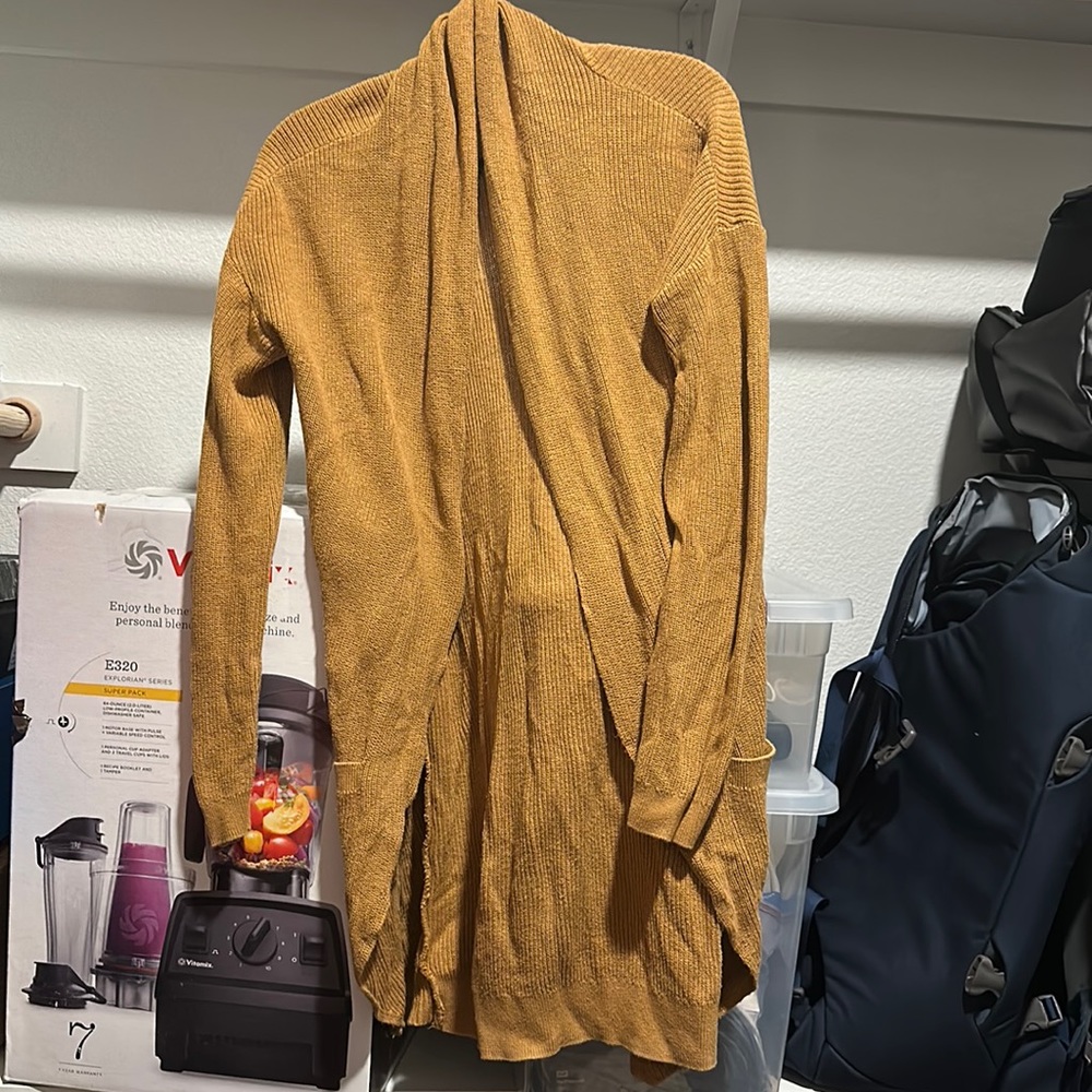 XS mustard yellow cardigan from BP.